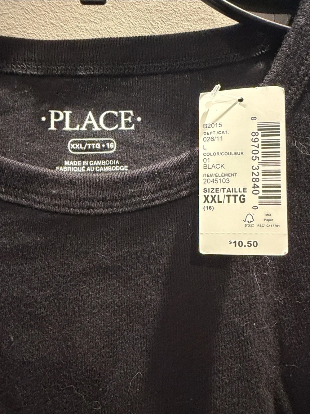 The Children's Place Black Long Sleeve Tee
